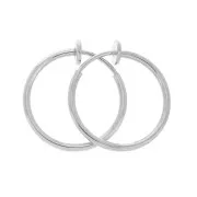 Mini créoles clips - Pour oreilles non percées 20 mm - Argenté x2