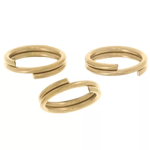 Anneaux doubles 7x0.7 mm - Acier inoxydable 304L Doré x10