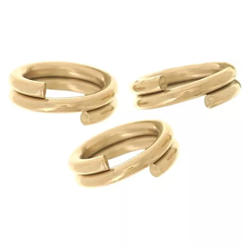 Anneaux doubles 5x0.7 mm - Acier inoxydable 304L Doré x10