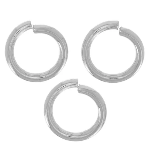 Anneaux ouverts ronds 5x0.9 mm - Argenté x25