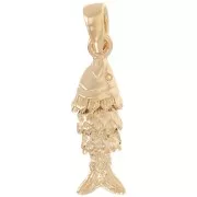 Pendentif poisson articulé avec anneau fermé 19x6 mm - Plaqué Or 3 microns x1