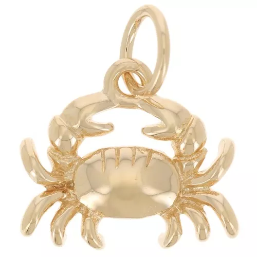 Breloque crabe 10x12 mm avec anneau fermé - Plaqué Or 3 microns x1