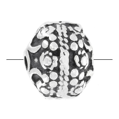 Ronde métal 10 mm argenté vieilli x1