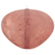 Perle plate irrégulière en résine translucide 20x27 mm - Marbré rose vintage x1