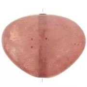 Perle plate irrégulière en résine translucide 20x27 mm - Marbré rose vintage x1