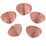 Perle plate irrégulière en résine translucide 20x27 mm - Marbré rose vintage x1