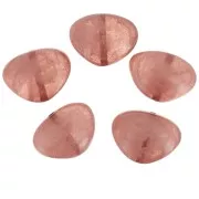 Perle plate irrégulière en résine translucide 20x27 mm - Marbré rose vintage x1