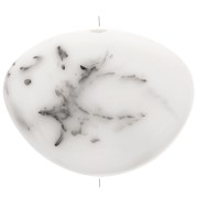 Perle plate irrégulière en résine opaque 20x27 mm - Marbré Blanc gris x1