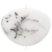 Gris Blanc - Perle plate irrégulière en résine opaque 20x27 mm - Marbré Blanc gris x1 Perle plate irrégulière en résine opaque 20x27 mm - Marbré Blanc gris x1