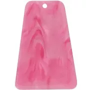 Pendentif trapèze 33.5x23 mm en acrylique - Rose nacré x1