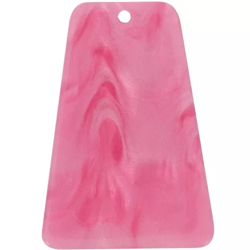 Pendentif trapèze 33.5x23 mm en acrylique - Rose nacré x1