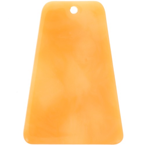 Pendentif trapèze en acétate 33.5x23 mm - Marbré orange x1