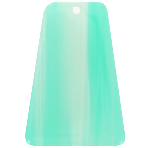Pendentif trapèze 33.5x23 mm en acétate transparent - Marbré Vert Turquoise x1