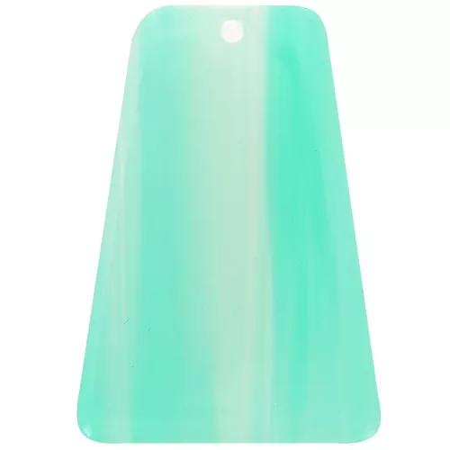 Pendentif trapèze 33.5x23 mm en acétate transparent - Marbré Vert Turquoise x1