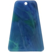 Pendentif trapèze en acétate transparent 33.5x23 mm - Marbré Bleu Vert x1|raw }}
