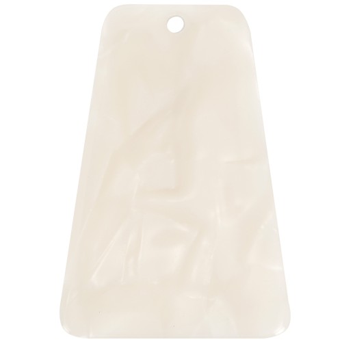 Pendentif trapèze 33.5x23 mm en acétate - Marbré Crème x1