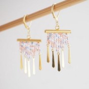 Embout pour tissage de perles rocailles & Delica Miyuki 15 mm doré rose x1