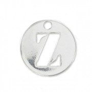 Breloque ronde lettre Z - 8.5 mm en Argent 925 x1|raw }}