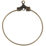 Supports boucles d'oreilles - Créoles à décorer 25 mm - Bronze x2