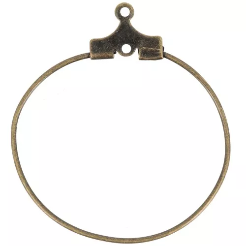 Supports boucles d'oreilles - Créoles à décorer 25 mm - Bronze x2
