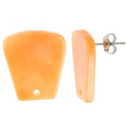 Clous d'oreilles trapèze en acétate 21x18mm - Marbré Orange x2|raw }}