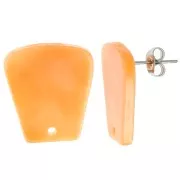 Clous d'oreilles trapèze en acétate 21x18mm - Marbré Orange x2