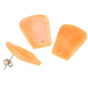Clous d'oreilles trapèze en acétate 21x18mm - Marbré Orange x2
