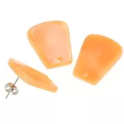 Clous d'oreilles trapèze en acétate 21x18mm - Marbré Orange x2