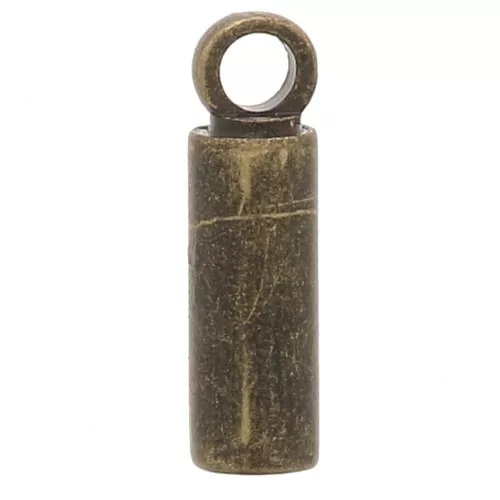 Embouts cylindriques pour cordon 1.3 mm bronze x10
