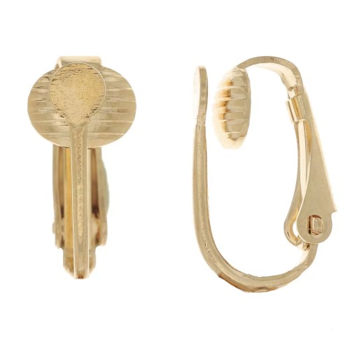 Boucles d'oreilles clips pour oreilles non percées 16x7 mm - Doré x2