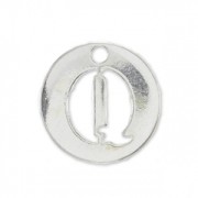 Breloque ronde lettre Q - 8.5 mm en Argent 925 x1|raw }}