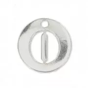 Breloque ronde lettre O - 8.5 mm en Argent 925 x1