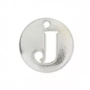 Breloque ronde lettre J - 8.5 mm en Argent 925 x1