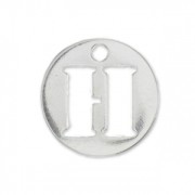Breloque ronde lettre H - 8.5 mm en Argent 925 x1