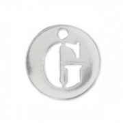 Breloque ronde lettre G - 8.5 mm en Argent 925 x1