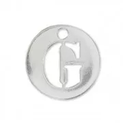 Breloque ronde lettre G - 8.5 mm en Argent 925 x1