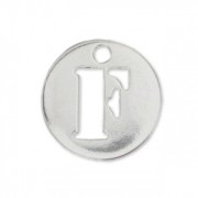 Breloque ronde lettre F - 8.5 mm en Argent 925 x1|raw }}