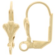 Dormeuses fleur de lys avec anneau 16 mm Doré x2|raw }}