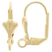 Dormeuses fleur de lys avec anneau 16 mm Doré x2