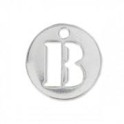 Breloque ronde lettre B - 8.5 mm en Argent 925 x1