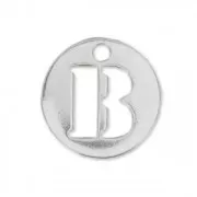 Breloque ronde lettre B - 8.5 mm en Argent 925 x1