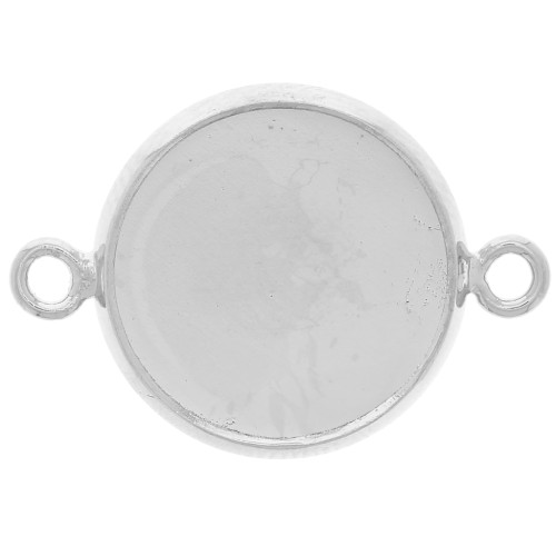 Intercalaire serti pour cabochon fond plat 12 mm Argenté x1