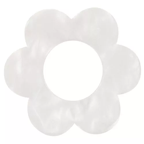 Pendentif fleur 18 mm en acrylique - Blanc nacré x1
