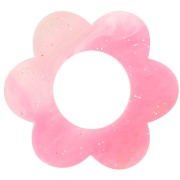 Pendentif fleur 18 mm en acrylique  - Marbré rose pailleté x1|raw }}