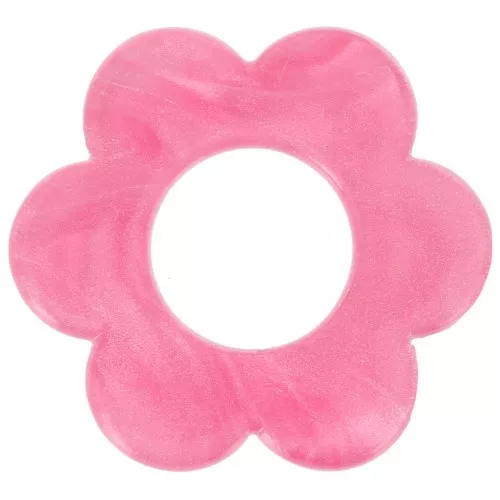 Pendentif fleur 18 mm en acrylique - Rose nacré x1