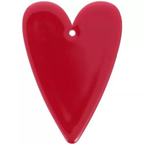 Pendentif coeur 34x24 mm en acrylique - Rouge x1