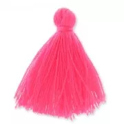 Pompon imitation coton 27-30 mm Rose Fluo x1