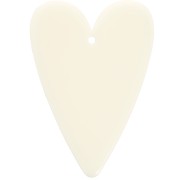 Pendentif coeur 34x24 mm en acrylique - Ecru x1|raw }}