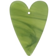 Pendentif coeur 34x24 mm en acétate transparent - Marbré Olive x1|raw }}