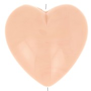 Perle coeur 17x18 mm en résine opaque - Peach x1|raw }}